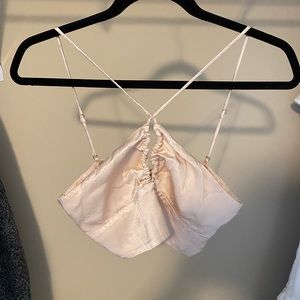 Cinched Champagne Crop Tank